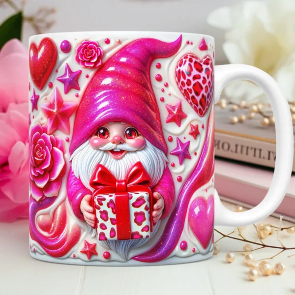 Artes 3D Gnomos Amorosos para Canecas - Dia dos Namorados
