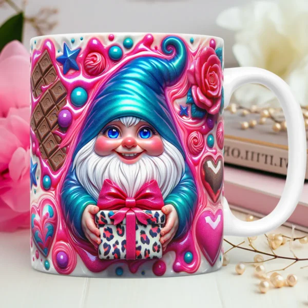 Artes 3D Gnomos Amorosos para Canecas - Dia dos Namorados