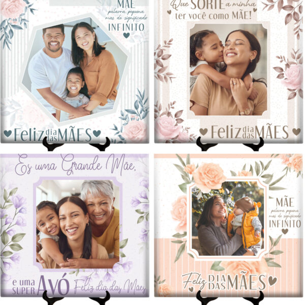 Artes Azulejos Florais Dia das Mães Frases e Fotos Sublimar