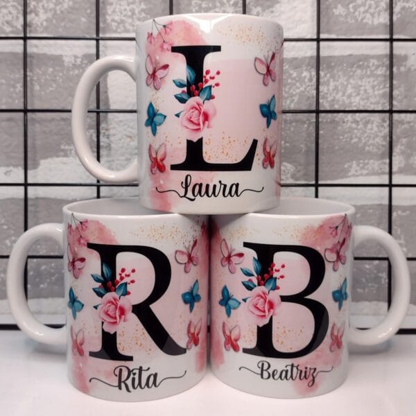 Artes Caneca Alfabeto Floral Especial Dia das Mães + Frases - Imagem 9
