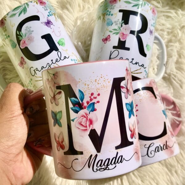 Artes Caneca Alfabeto Floral Especial Dia das Mães + Frases - Imagem 8