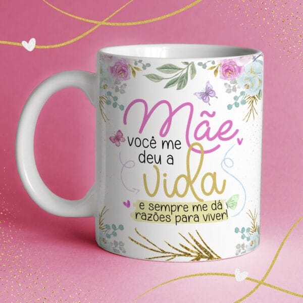 Artes Caneca Alfabeto Floral Especial Dia das Mães + Frases - Imagem 5