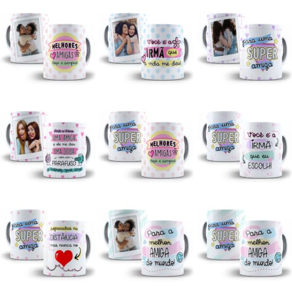 Artes Caneca Amizade Amigas Editáveis em Corel Draw