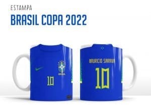 Artes Caneca Brasil Seleção Time Copa Do Mundo 2022