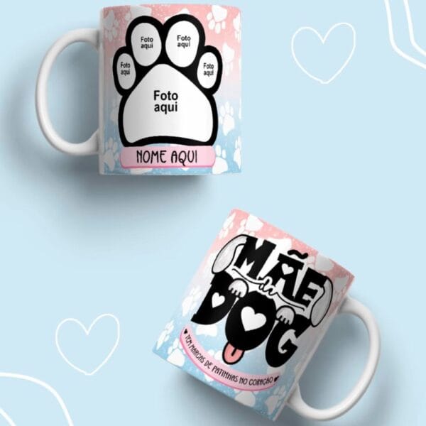 Artes Caneca Dia das Mães Autista Pet Dog Cat Super Mãe Png