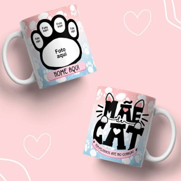 Artes Caneca Dia das Mães Autista Pet Dog Cat Super Mãe Png