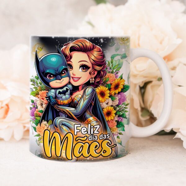 Artes Caneca Dia das Mães Coleção Heróis Sublimação Png - Imagem 9
