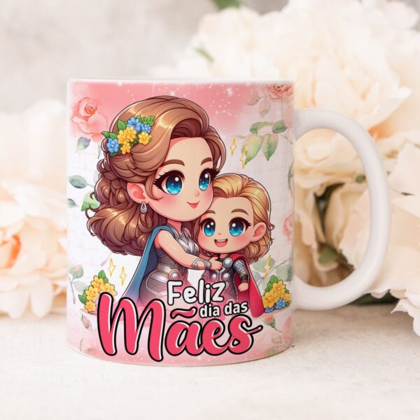 Artes Caneca Dia das Mães Coleção Heróis Sublimação Png - Imagem 8