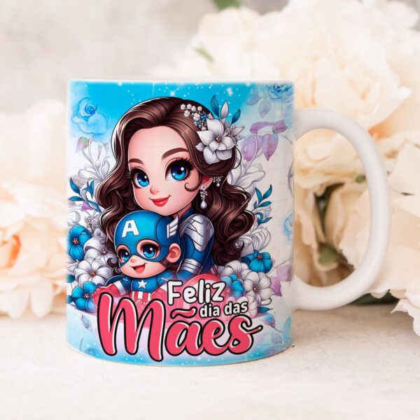 Artes Caneca Dia das Mães Coleção Heróis Sublimação Png - Imagem 7