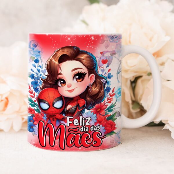 Artes Caneca Dia das Mães Coleção Heróis Sublimação Png - Imagem 5