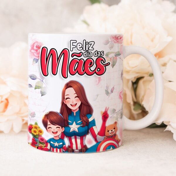 Artes Caneca Dia das Mães Coleção Heróis Sublimação Png - Imagem 4