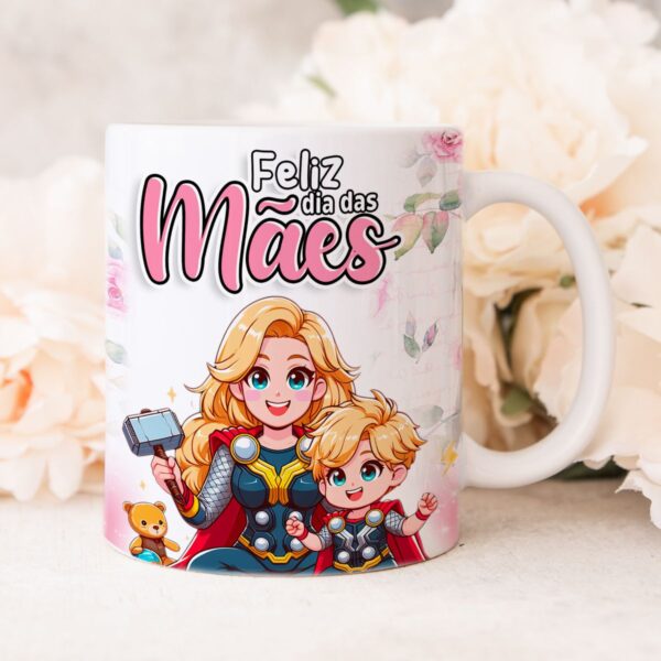 Artes Caneca Dia das Mães Coleção Heróis Sublimação Png - Imagem 3
