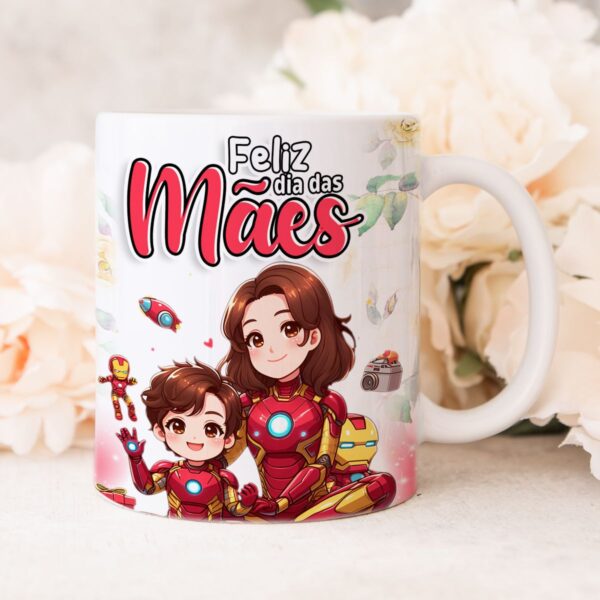 Artes Caneca Dia das Mães Coleção Heróis Sublimação Png - Imagem 2