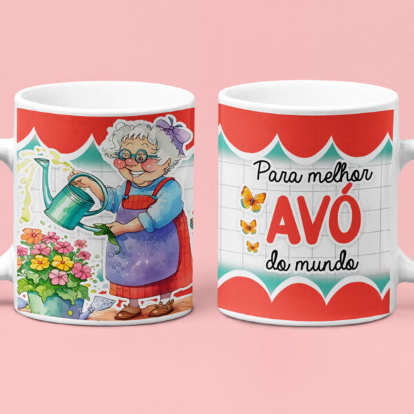 Artes Caneca Dia dos Avós Coloridas Fofas Sublimação PSD