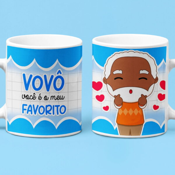Artes Caneca Dia dos Avós Coloridas Fofas Sublimação PSD