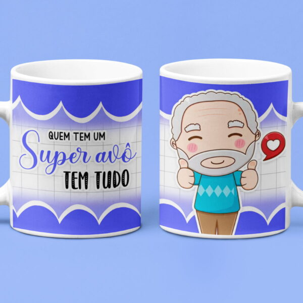 Artes Caneca Dia dos Avós Coloridas Fofas Sublimação PSD