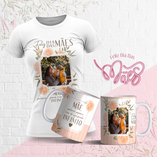 Artes Caneca e Camiseta Florais Dia das Mães 2023