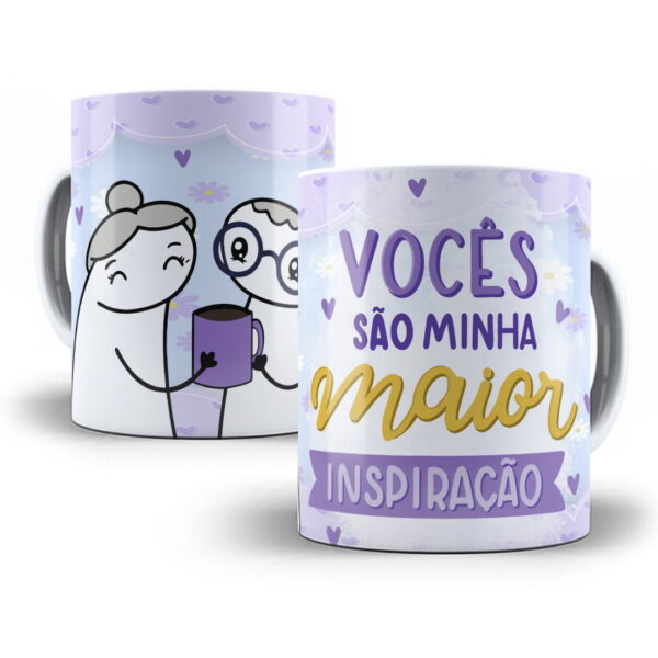 Artes Caneca Flork Avós Sublimação Editável em Corel Draw