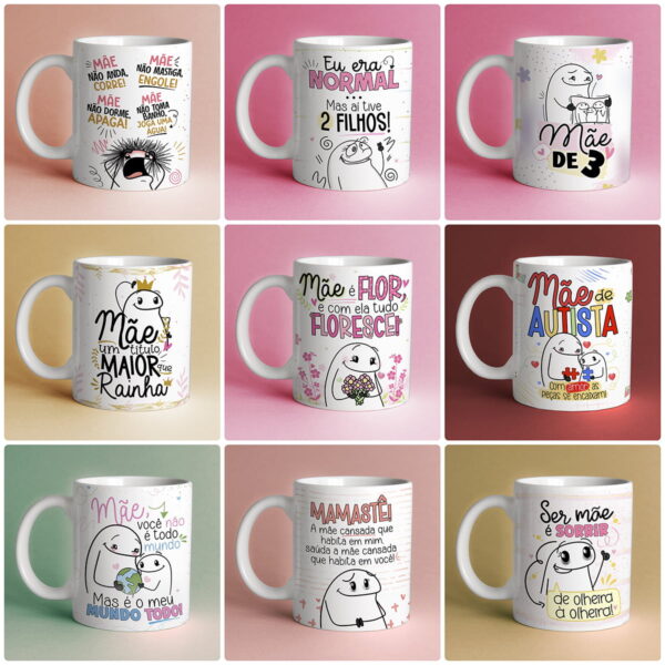 Artes Caneca Flork Dia das Mães Arquivos Sublimação Png