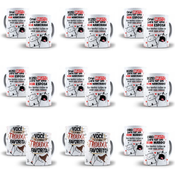 Artes Caneca Flork Namorados Frases Engraçadas Fofas Casal