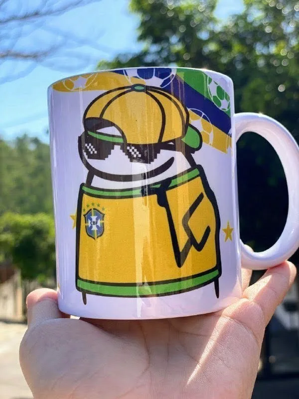 Artes Caneca Flork Seleção Brasileira Copa 2022 Sublimação 7 Artes Caneca Flork Seleção Brasileira Copa 2022 Sublimação
