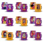 Artes Caneca Halloween Princesas Disney Editável Photoshop