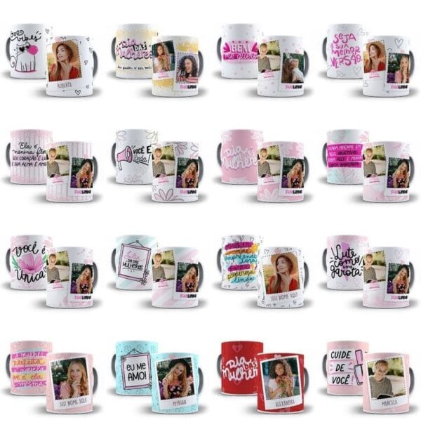 Artes Caneca Mulher Forte Motivacional Frases Editável Corel