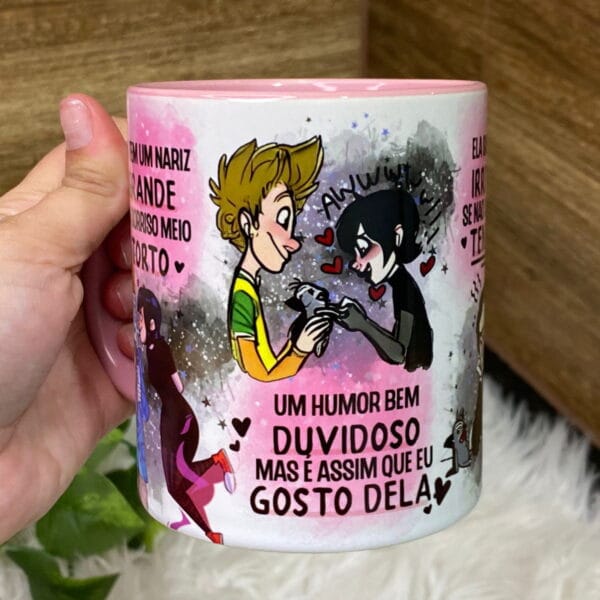 Artes Caneca Namorados Música Sorriso Torto em Jpg Ele e Ela