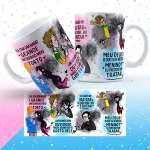 Artes Caneca Namorados Música Sorriso Torto em Jpg Ele e Ela