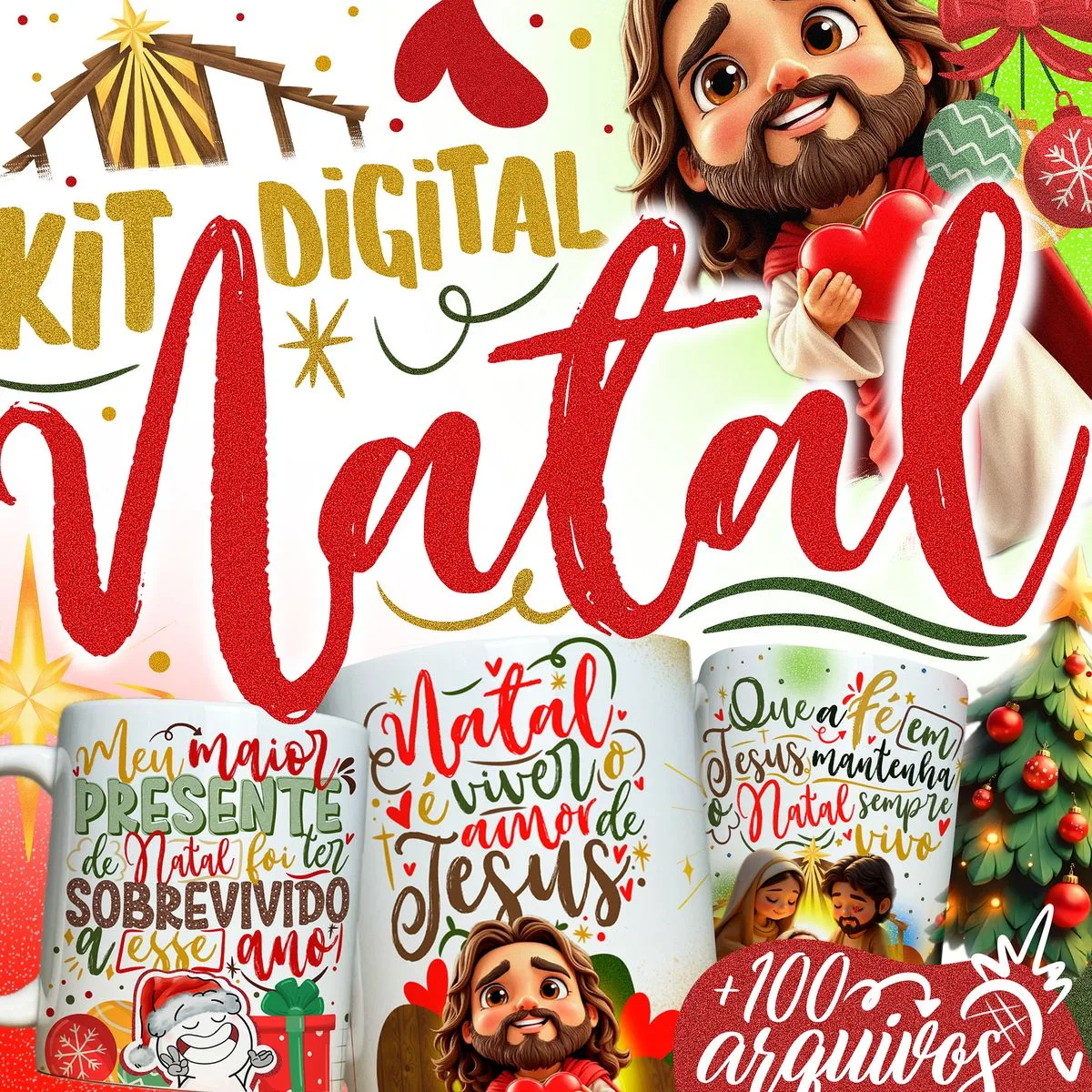Artes Caneca Natal Lindas Frases e Mensagens Natalinas 2 Colagem digital com texto Kit Digital Natal, frases e elementos natalinos.