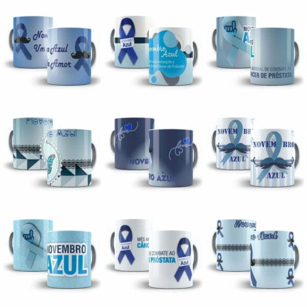Artes Caneca Novembro Azul Editável Em Corel e Photoshop
