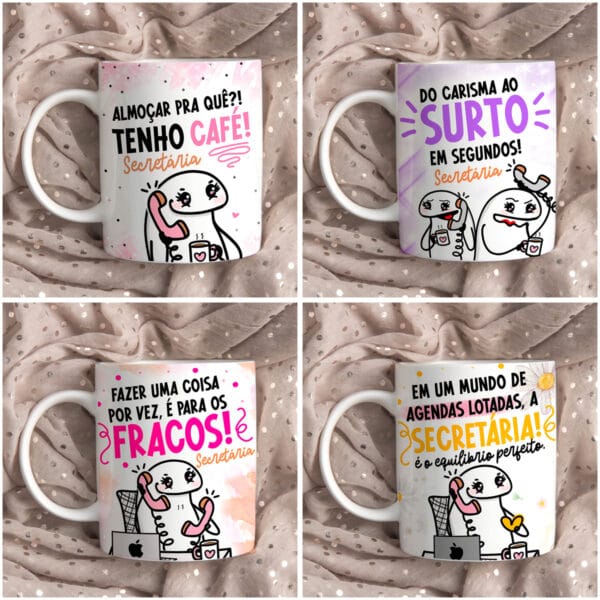 Artes Caneca Secretária Profissão Frases Flork Meme Café Png