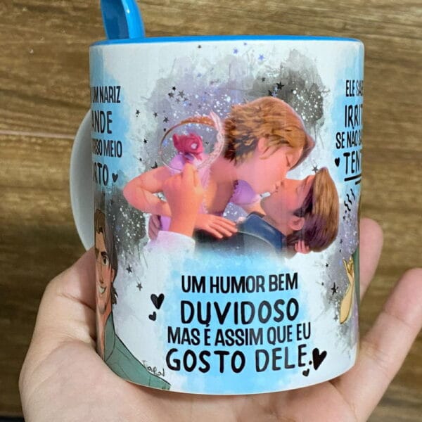 Artes Caneca Sorriso Torto Enrolados Ele e Ela Sublimação