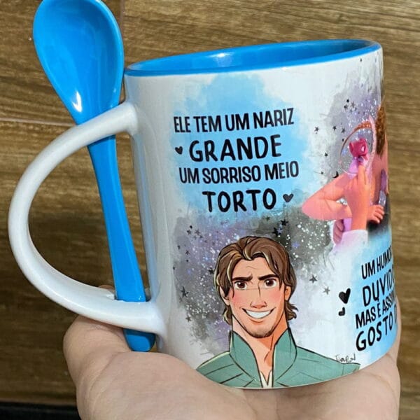 Artes Caneca Sorriso Torto Enrolados Ele e Ela Sublimação