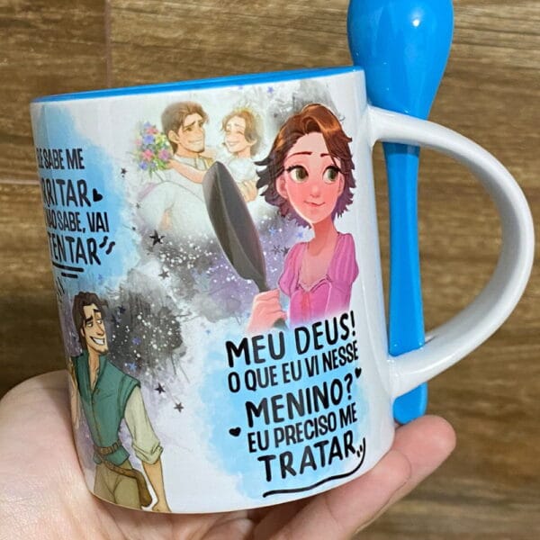 Artes Caneca Sorriso Torto Enrolados Ele e Ela Sublimação