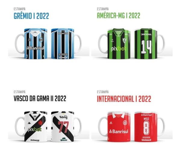 Artes Caneca Times Brasileiros Brasileirão 2022 Editáveis