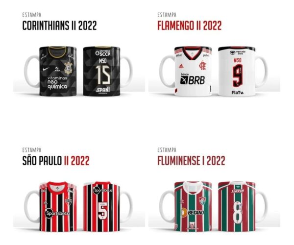 Artes Caneca Times Brasileiros Brasileirão 2022 Editáveis