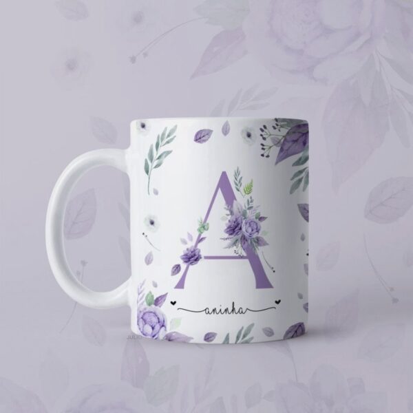 Artes Canecas Alfabeto Floral Dia Das Mulheres Sublimação