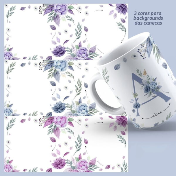 Artes Canecas Alfabeto Floral Dia Das Mulheres Sublimação