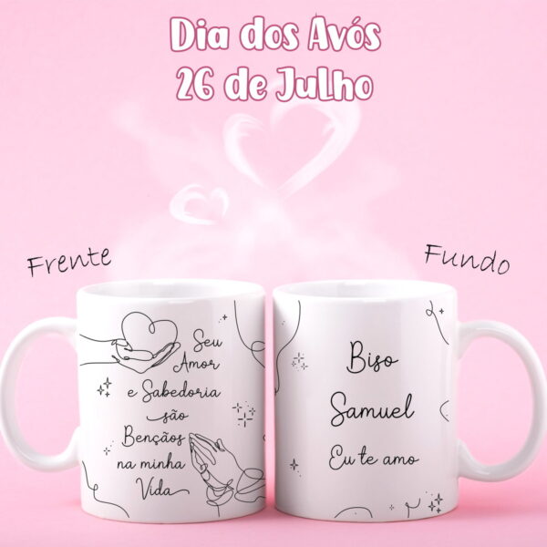 Artes Canecas Dia dos Avós Minimalista - Png