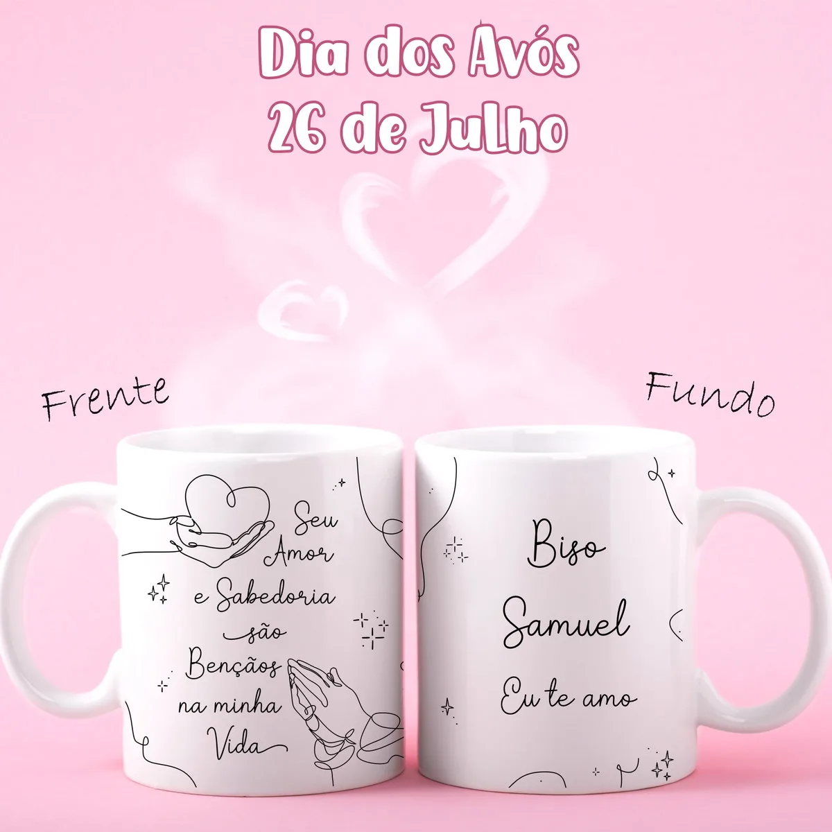 Artes Canecas Dia dos Avós Minimalista - Png 2 Artes Canecas Dia dos Avós Minimalista - Png