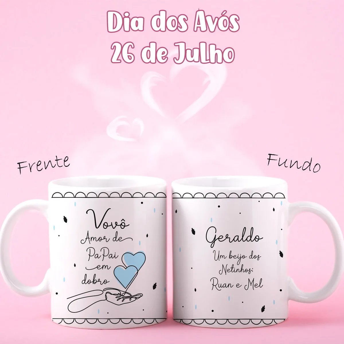 Artes Canecas Dia dos Avós Minimalista - Png 4 Artes Canecas Dia dos Avós Minimalista - Png