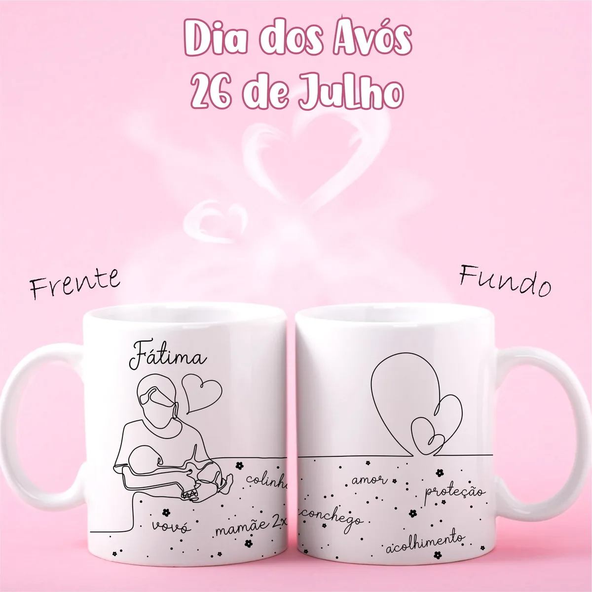 Artes Canecas Dia dos Avós Minimalista - Png 5 Artes Canecas Dia dos Avós Minimalista - Png