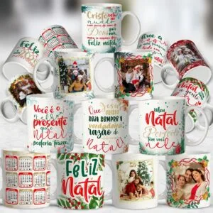 Artes Canecas Natal 2024 - Png e Corel 16 Artes Canecas Natal 2024 - Png e Corel