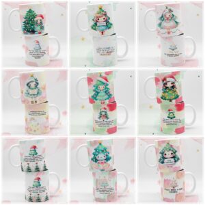 Artes Canecas Natal Aquarelado - Png