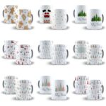 Artes Canecas Natalinas Minimalistas Clean Para Sublimacao 10