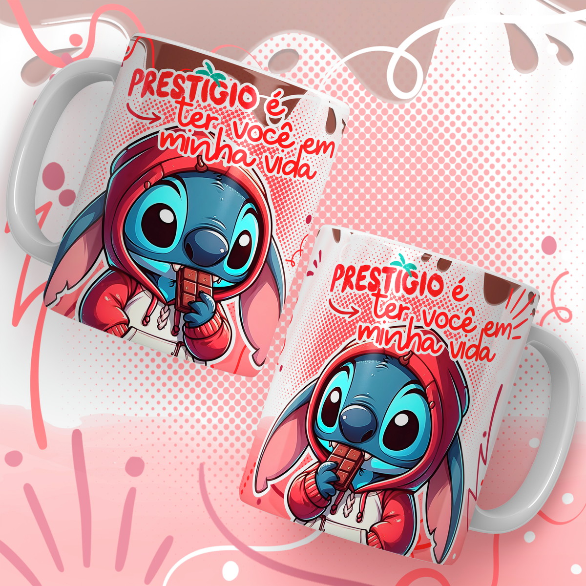 Artes Canecas Páscoa Stitch - Arquivo Digital 3 Artes Canecas Pascoa Stitch Arquivo Digital 2