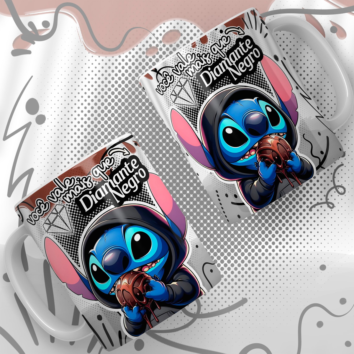 Artes Canecas Páscoa Stitch - Arquivo Digital 2 Artes Canecas Pascoa Stitch Arquivo Digital 3