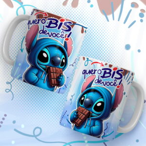 Artes Canecas Páscoa Stitch - Arquivo Digital