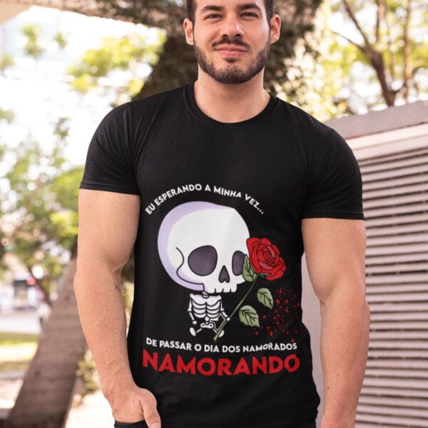 Artes Dia dos Namorados Caveiras Fofas Caneca Camiseta